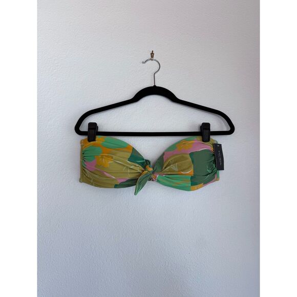 NWT Kate Spade New York Cucumber Floral Tie Bikini Top with Removable Straps XL - Picture 6 of 12